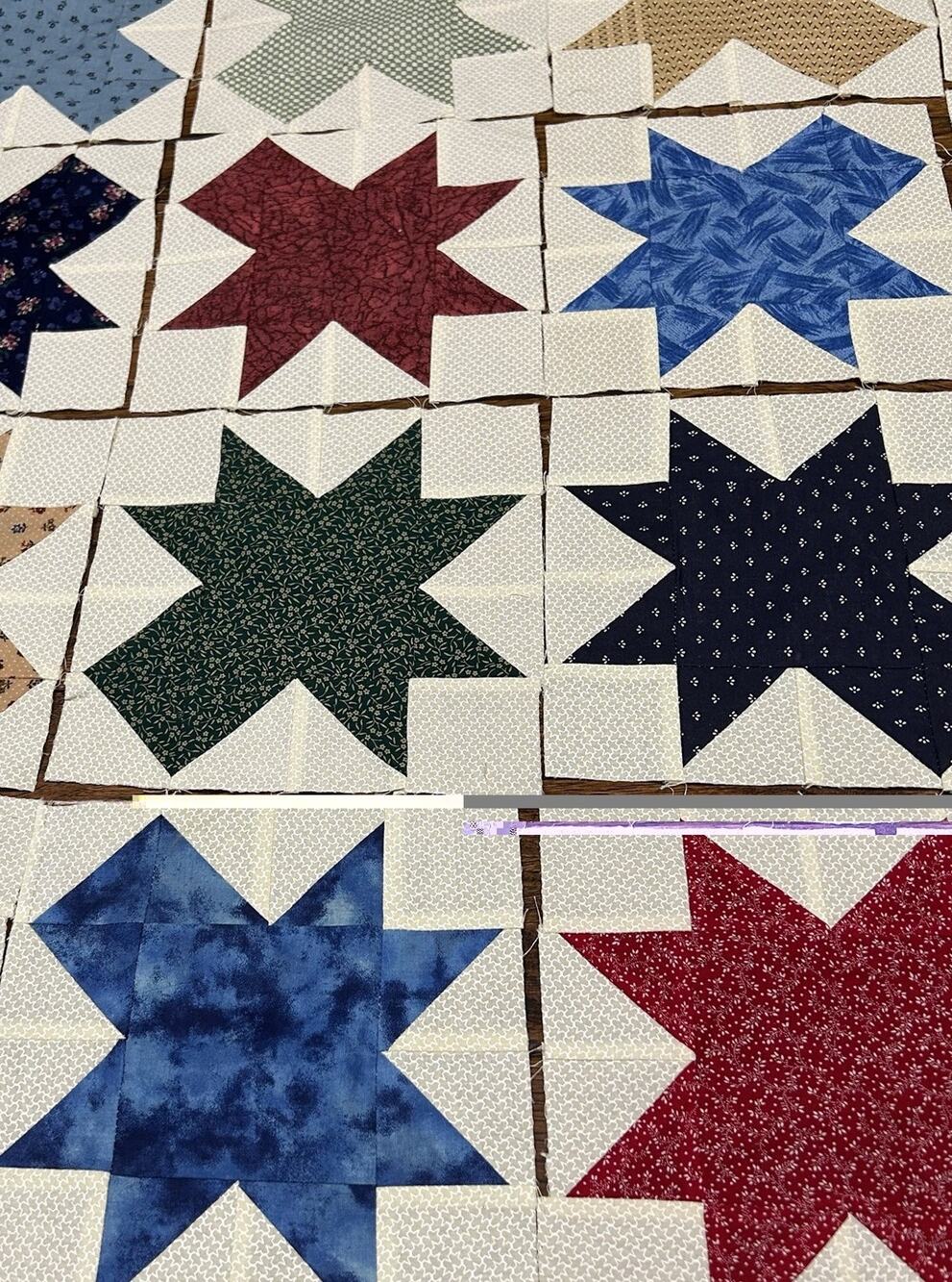 32 Home Machine Pieced 8.5” Quilt Blocks ~ Lap Throw Pillows Runners Projects 